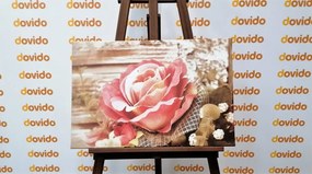 Stampa su tela – Rosa vintage rosa