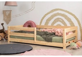 Letto per bambini in legno di pino di colore naturale 120x200 cm Mila CPD - Adeko