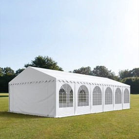 TOOLPORT 5x12 m tenda capannone, altezza 2,6m, PVC 1400, telaio perimetrale, ignifuga, bianco, senza statica - (7681bl)