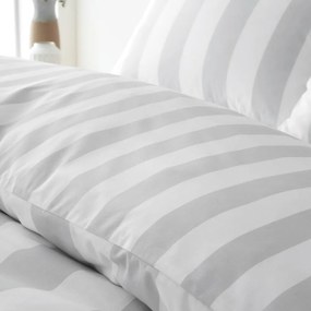 Biancheria da letto singola bianco-grigia 135x200 cm Cove Stripe - Catherine Lansfield