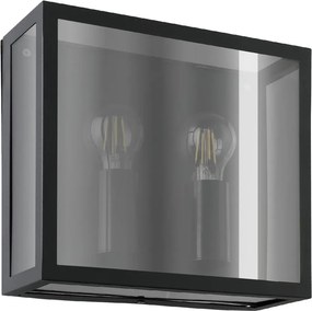 Eglo 31566 - Applique da esterno ALAMONTE SMOKE 2xE27/40W/230V IP44 nera