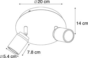 Faretto moderno smart nero incl. GU10 2 luci IP44 - Ducha