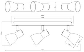 Globo 54307-3 - Luce Spot CLAUDE 3xE14/40W/230V nero