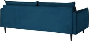Divano blu scuro con rivestimento in velluto 203 cm Juli – Ropez