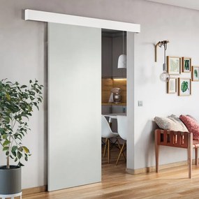 Porta scorrevole Oxford neve, L 93 x H 212 cm, con binario Atelier bianco