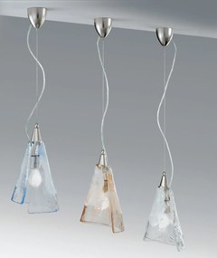 Sospensione 1 luce in vetro di Murano  - 1134/20 - Vetrilamp Cristallo