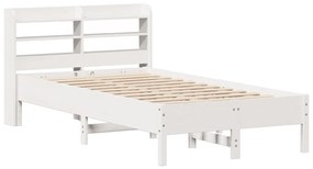 Letto senza materasso bianco 120x190 cm legno massello di pino