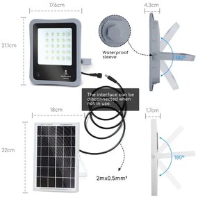 Aigostar - LED Faro solare dimmerabile LED/30W/3,2V IP67 + +TC