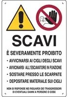 Targa segnaletica attenzione scavi pp cm 40x60 (10 pezzi)