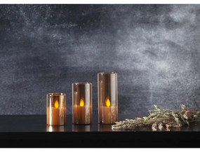 Candela di cera a LED arancione in vetro, altezza 7,5 cm M-Twinkle - Star Trading