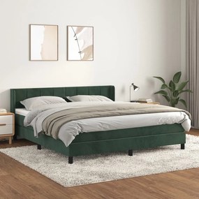 Giroletto A Molle Con Materasso Verde Scuro 160x200 Cm Velluto /