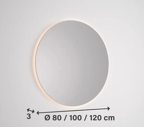 Specchio con illuminazione integrata bagno tondo MADERO H 100 x P 3.5 cm grigio / argento