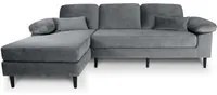 Divano angolare 3 posti con chaise longue sinistra mod. Washington - Colore: grigio - DI-WA01VLT-CLSX