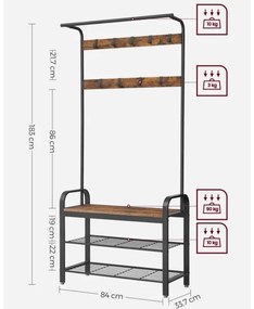 Appendiabiti a piantana NAVOR marrone/nero
