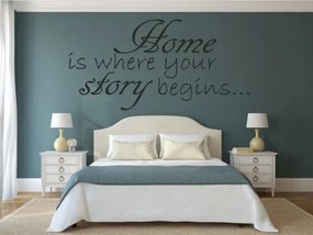 Adesivo murale HOME IS WHERE YOUR STORY BEGINS (La casa è dove inizia la tua storia) 60 x 120 cm