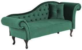 Chaise longue per lato destro in velluto verde scuro LATTES Beliani