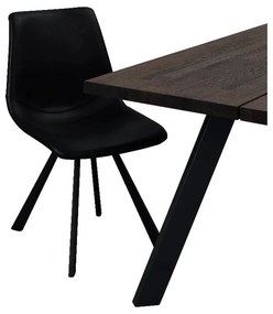 Sedia da pranzo nera con gambe nere Alpha - Rowico