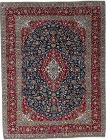 Kashan Tappeto persiano 410x310 Blu (Iran) Annodato A Mano