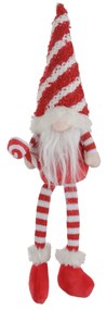 Gnomo Natale gambemolli 41 cm righe rosso bianco