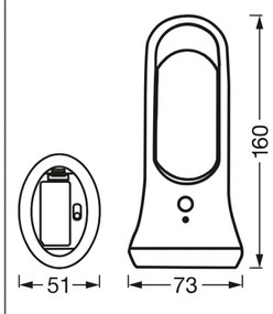 Osram - Lampada LED orientativa con sensore MOBILE LED/0,7W/4xAAA bianca