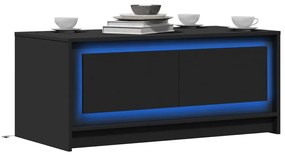 Tavolino Da Salotto Con Luci Led Nero İn Truciolato /