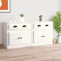 Credenze 2 pz Bianco Lucido in Legno Multistrato 3185265