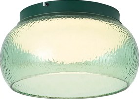 Plafoniera Art Déco verde con vetro e LED integrato dimmerabile a 3 fasi - Thimble