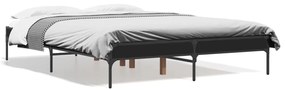 Giroletto Nero 120x200 Cm İn Legno Multistrato E Metallo /