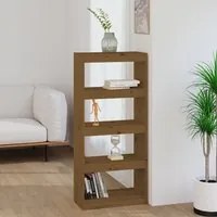 Libreria/Divisorio Miele 60x30x135,5 cm Legno Massello di Pino 808171