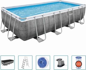 Set Piscina Rettangolare Power Steel 549x274x122 cm Bestway