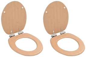 Copriwater 2 Pz Con Chiusura Ammortizzata İn Mdf Bamboo /