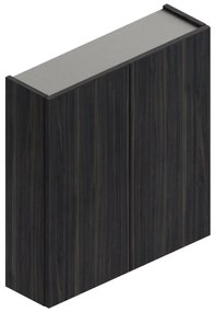 Pensile bagno Jnka legno noce in truciolare SENSEA, 2 ante apertura da destra e sinistra P 20 x L 70 x H 75 cm