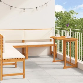 Set da pranzo in giardino da 4 pezzi con cuscini in legno di acacia