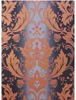 Damasttapete Viceroy von Osborne & Little - Ink/ Pink/ Gold
