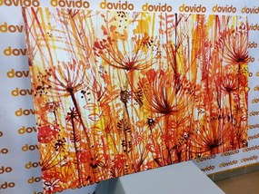 Quadro su tela – Dente di leone in tonalità arancioni