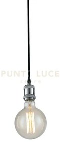 Lampadario a sospensione vintage cromo 1 luce attacco e27 126cm