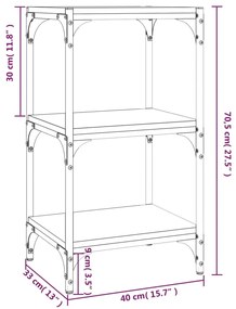 Libreria grigio sonoma 40x33x70,5cm Legno Multistrato e Acciaio