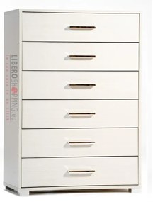 Cassettiera Grande con 6 cassetti H118 BIANCO FRASSINO