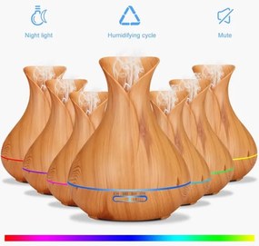 Umidificatore e ionizzatore aria LED RGB 400 ml