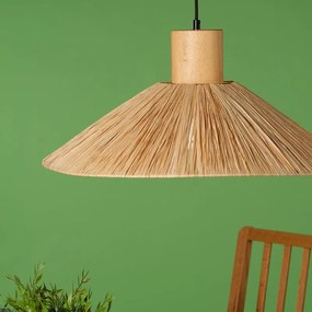 Plafoniera natura SOSP RAFIA D 63 CM 1XE27 legno chiaro1XE27