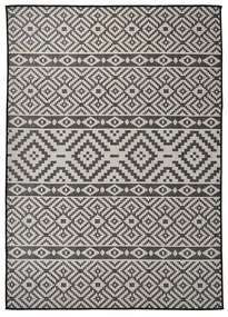 Tappeto Da Esterni A Tessitura Piatta 120x170 Cm Strisce Nere /