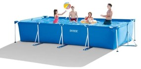GRE - Intex 28273NP - Piscina Fuori Terra Rectangular Frame Rettangolare, 7127 l, Acciaio e pvc, Blu, 450x220x84 cm