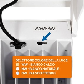Faro Rettangolare 40W Dimmerabile Triac Binario Trifase 100° CCT Colore Bianco Variabile CCT