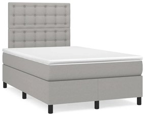 Giroletto A Molle Con Materasso Grigio Chiaro 120x190cm Tessuto /