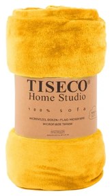Copriletto giallo in micropush per letto matrimoniale 220x240 cm Cosy - Tiseco Home Studio