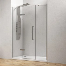 Kamalu - porta doccia 135 cm battente con 2 laterali fissi | kt6000