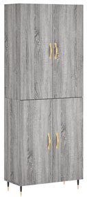 Credenza grigio sonoma 69,5x34x180 cm in legno multistrato