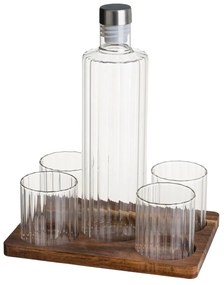 Set caraffa e bicchieri di colore naturale in vetro 1 l Linea Duo – Casa Selección