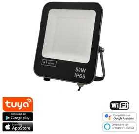 Faro proiettore Led Smart Tuya 50W WiFi RGB + CCT luce regolabile e dimmerabile M LEDME