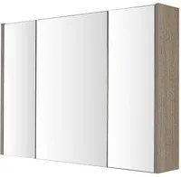 Specchio contenitore Rovere scuro 3 ante chiusura rallentata Ripiani interni in vetro Way